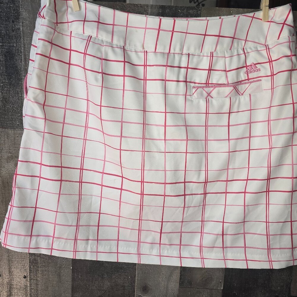 Adidas Women's Clima cool Golf Skort Skirt in Pink & White  Sz 12